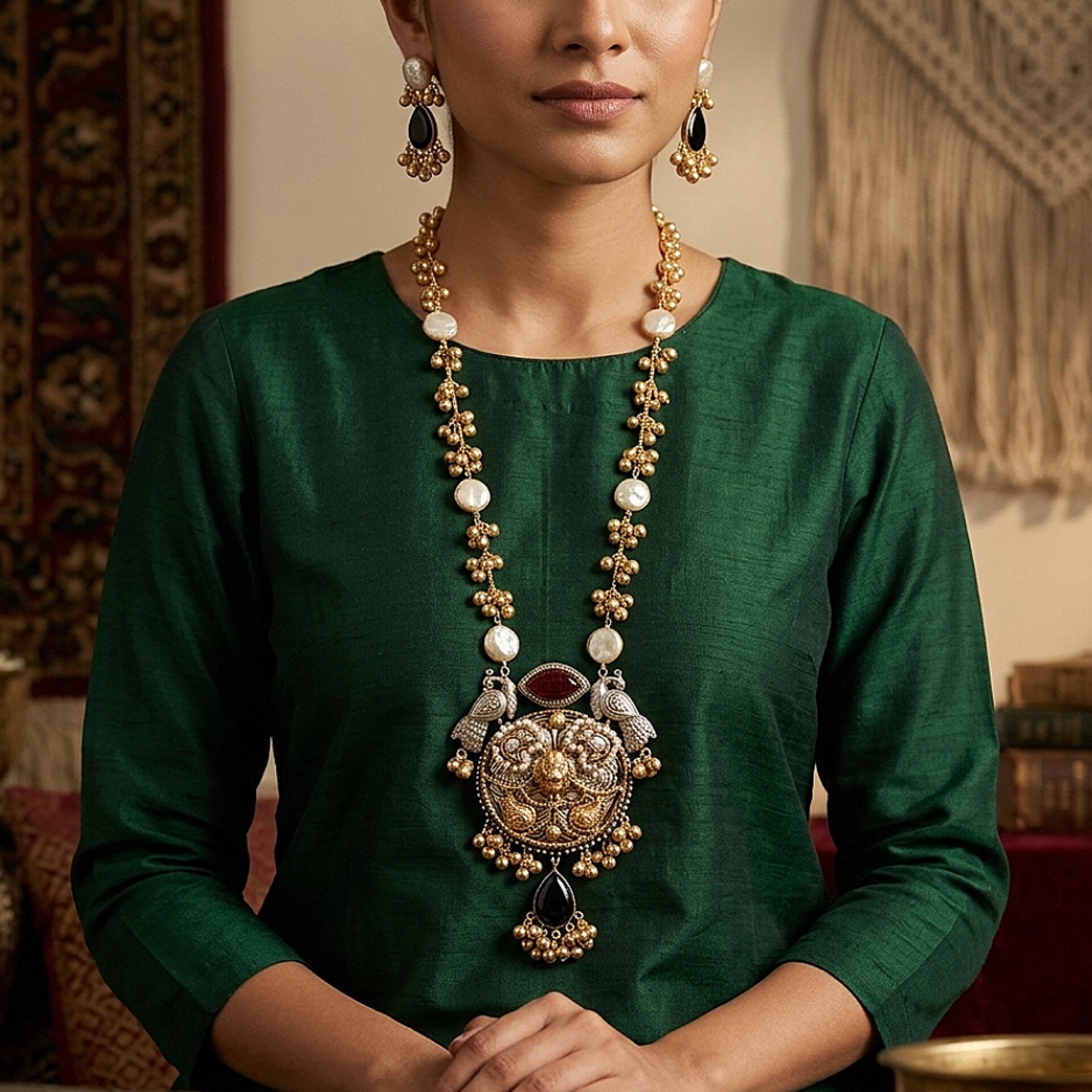 Kashmiri fusion neckpiece set - 4 - Image 2
