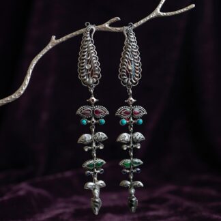 Ornate long kanauti earrings -1